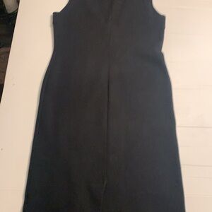 Chaps knitted black mid length dress 70% cotton,quite thick,very stretchy